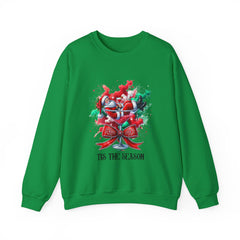 Tis The Season Santa Martini Glass Unisex Heavy Blend™ Crewneck Sweatshirt